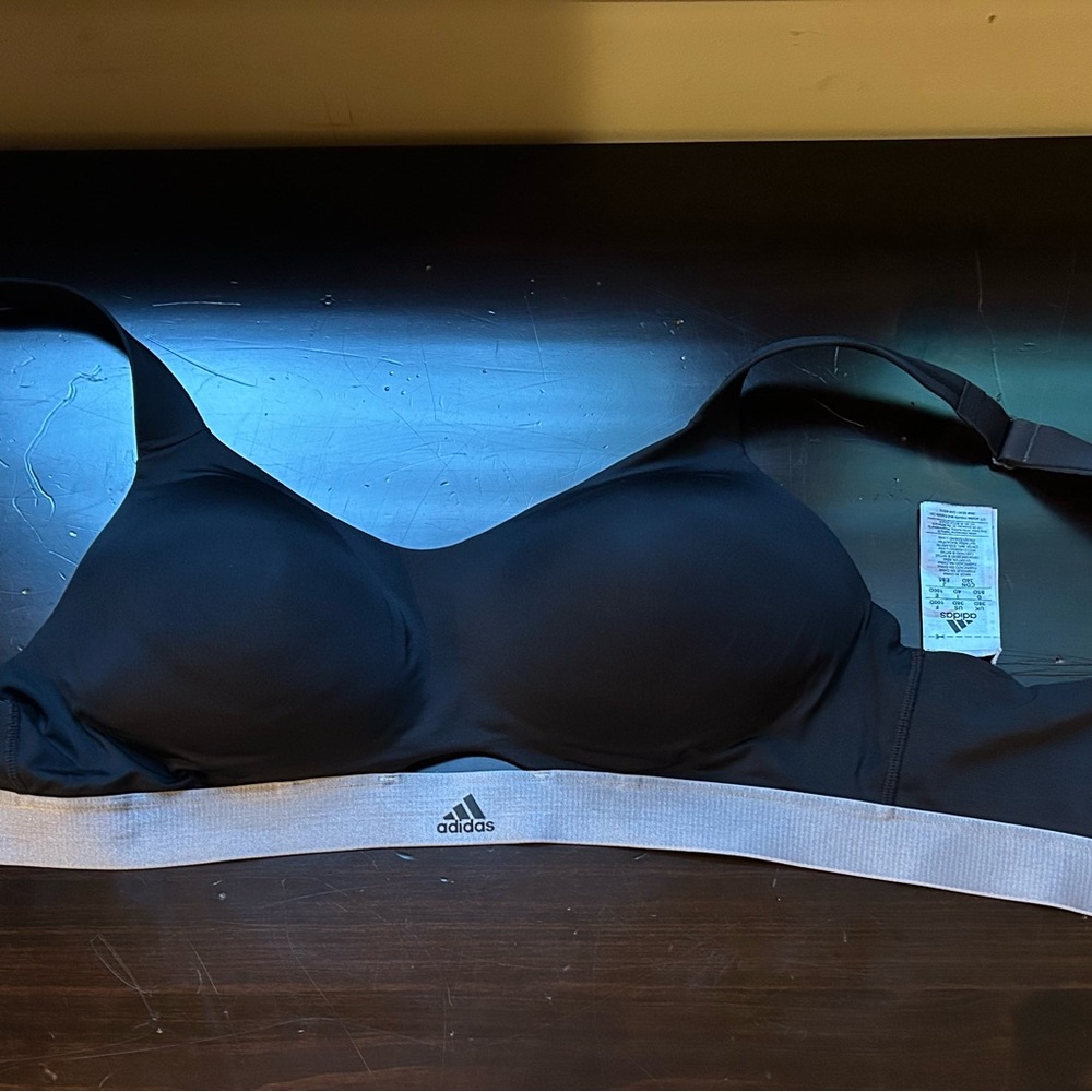Adidas Black Molded Cup Bra for Comfort and Support